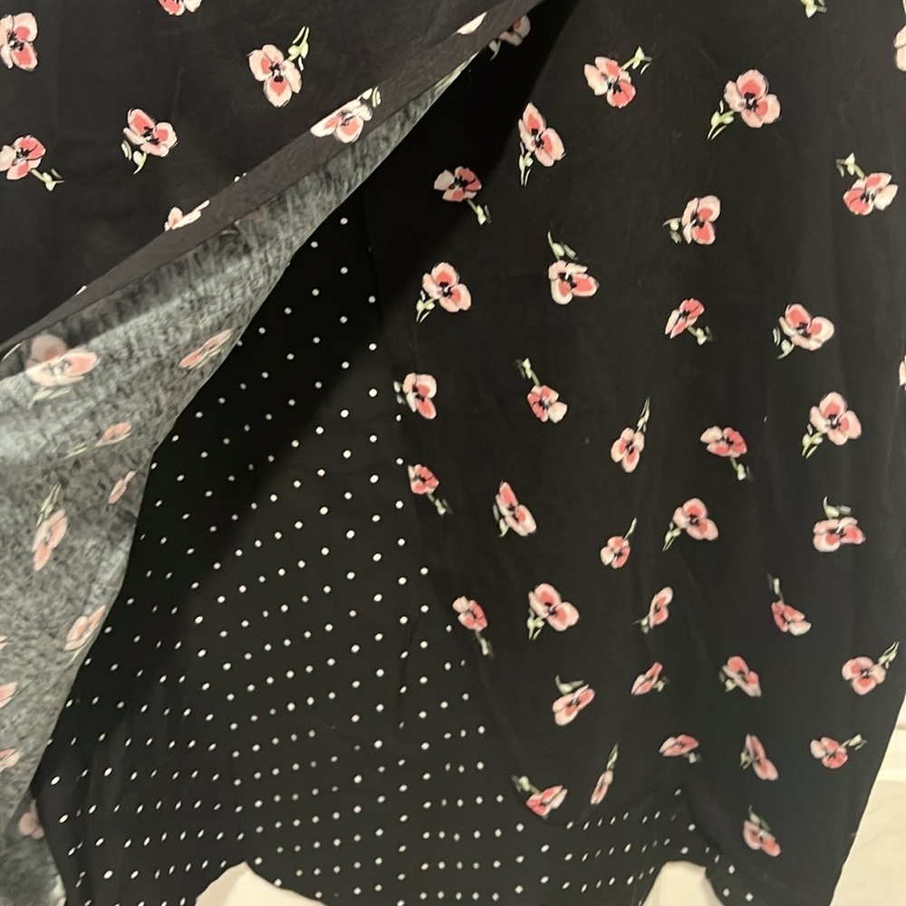 J.Jill black floral polka dot 3/4 sleeve tunic top size 2X - Picture 7 of 10